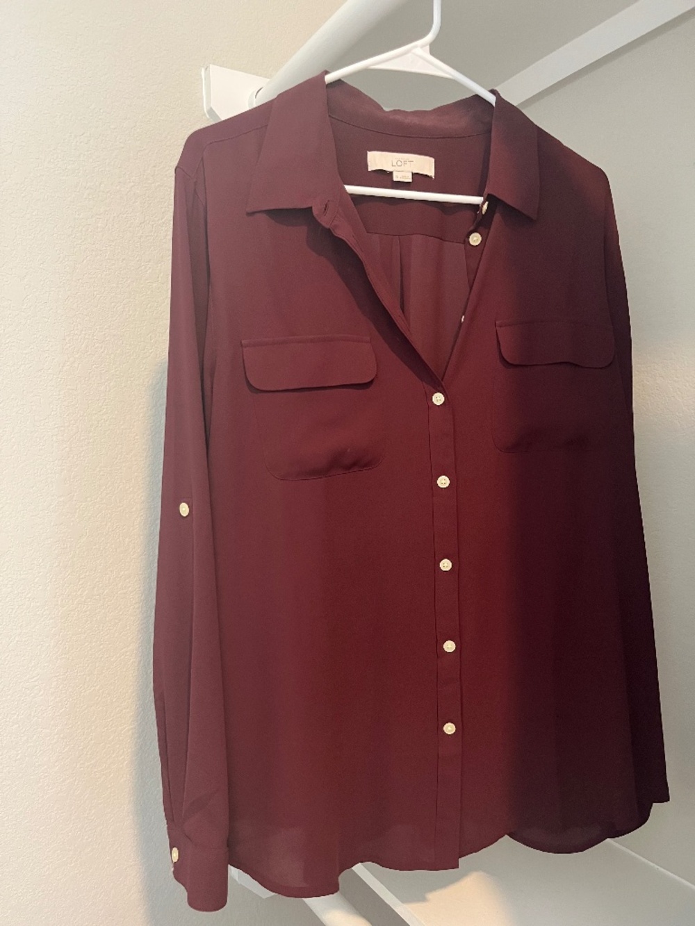 Maroon LOFT button down